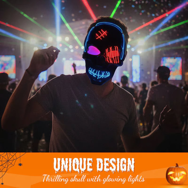 🔥 Halloween LED Skull Mask -👏Most Popular in 2025!