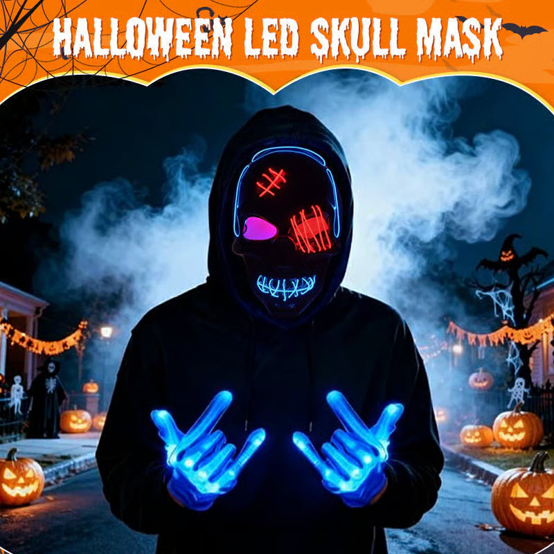 🔥 Halloween LED Skull Mask -👏Most Popular in 2025!