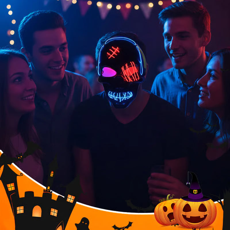 🔥 Halloween LED Skull Mask -👏Most Popular in 2025!