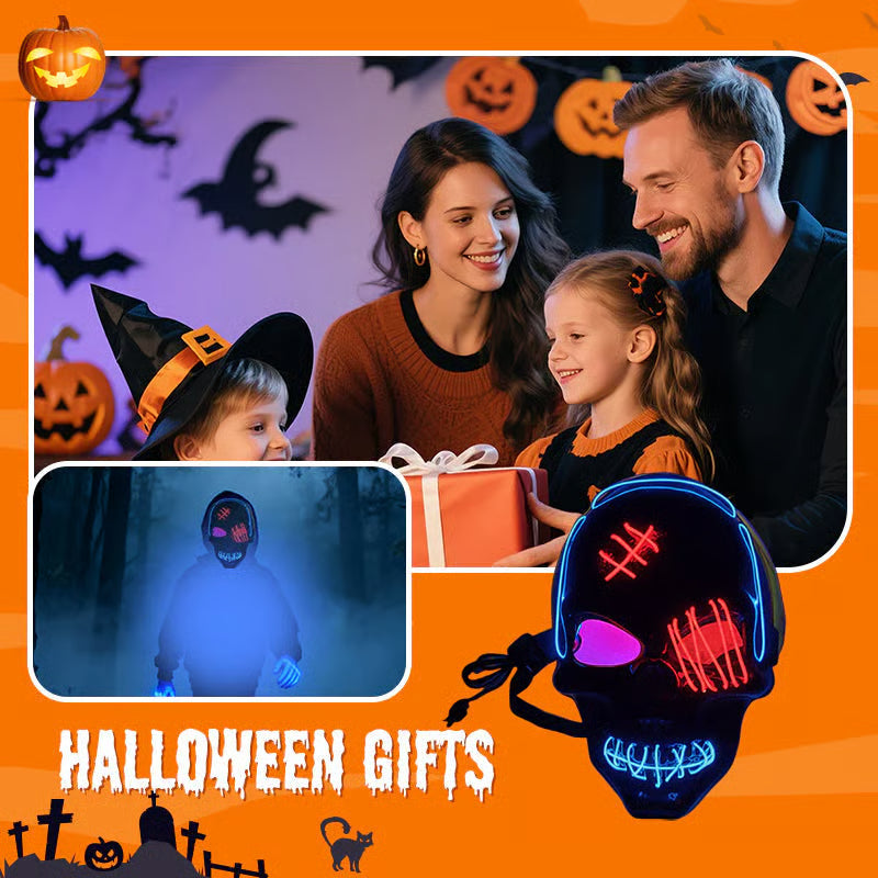🔥 Halloween LED Skull Mask -👏Most Popular in 2025!
